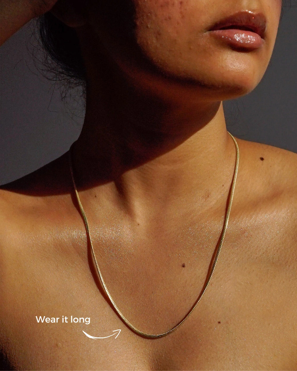 Brass Flat snake chain handmade by A Creator's Studio