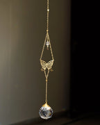 Butterfly sun catcher with glass crystal drop handmade by A Creator's Studio