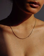 Brass Flat snake chain handmade by A Creator's Studio