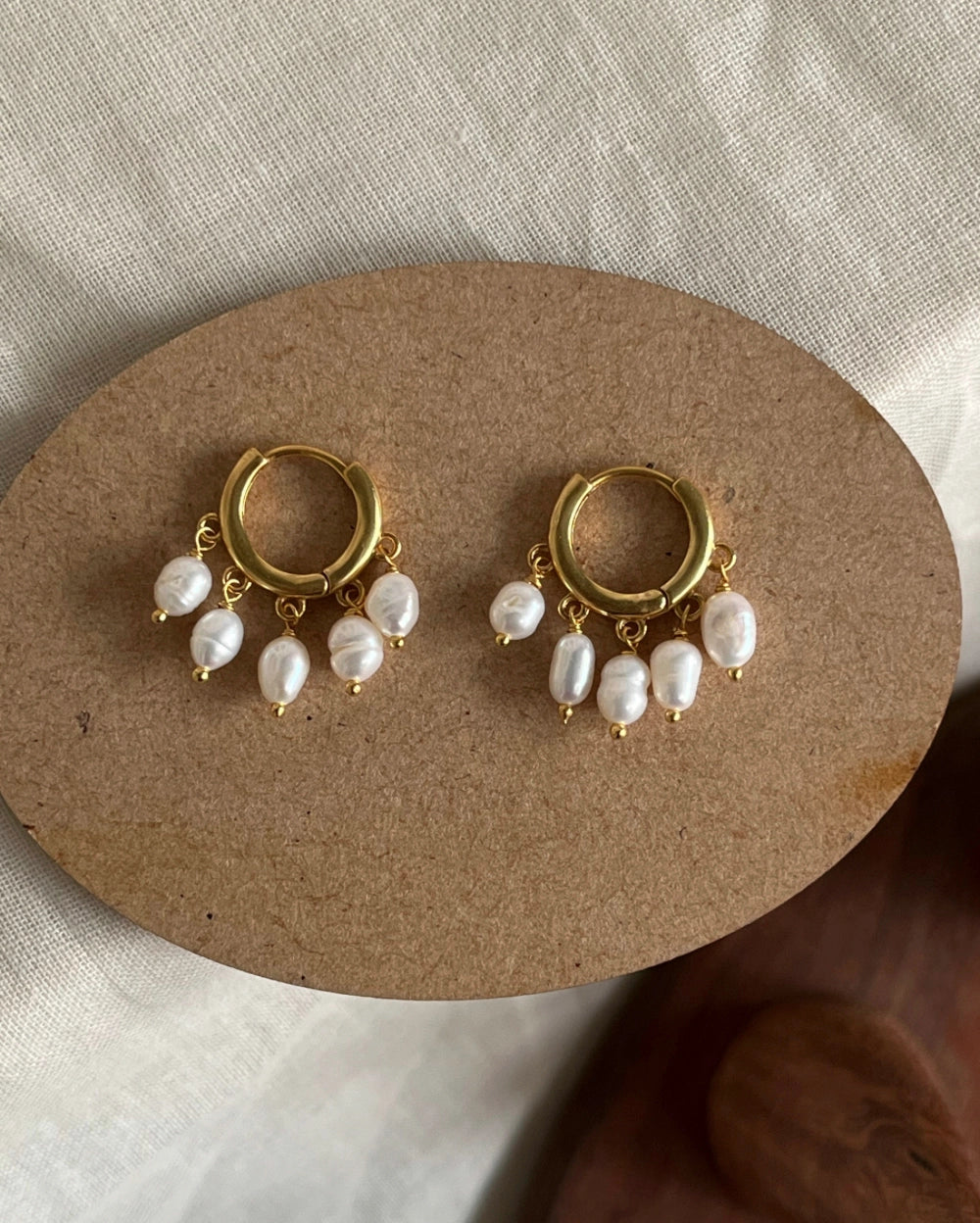 White Fresh Water Pearl Chandelier Earrings