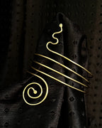 Chunky Brass layered snake arm cuff handmade by A Creator's Studio