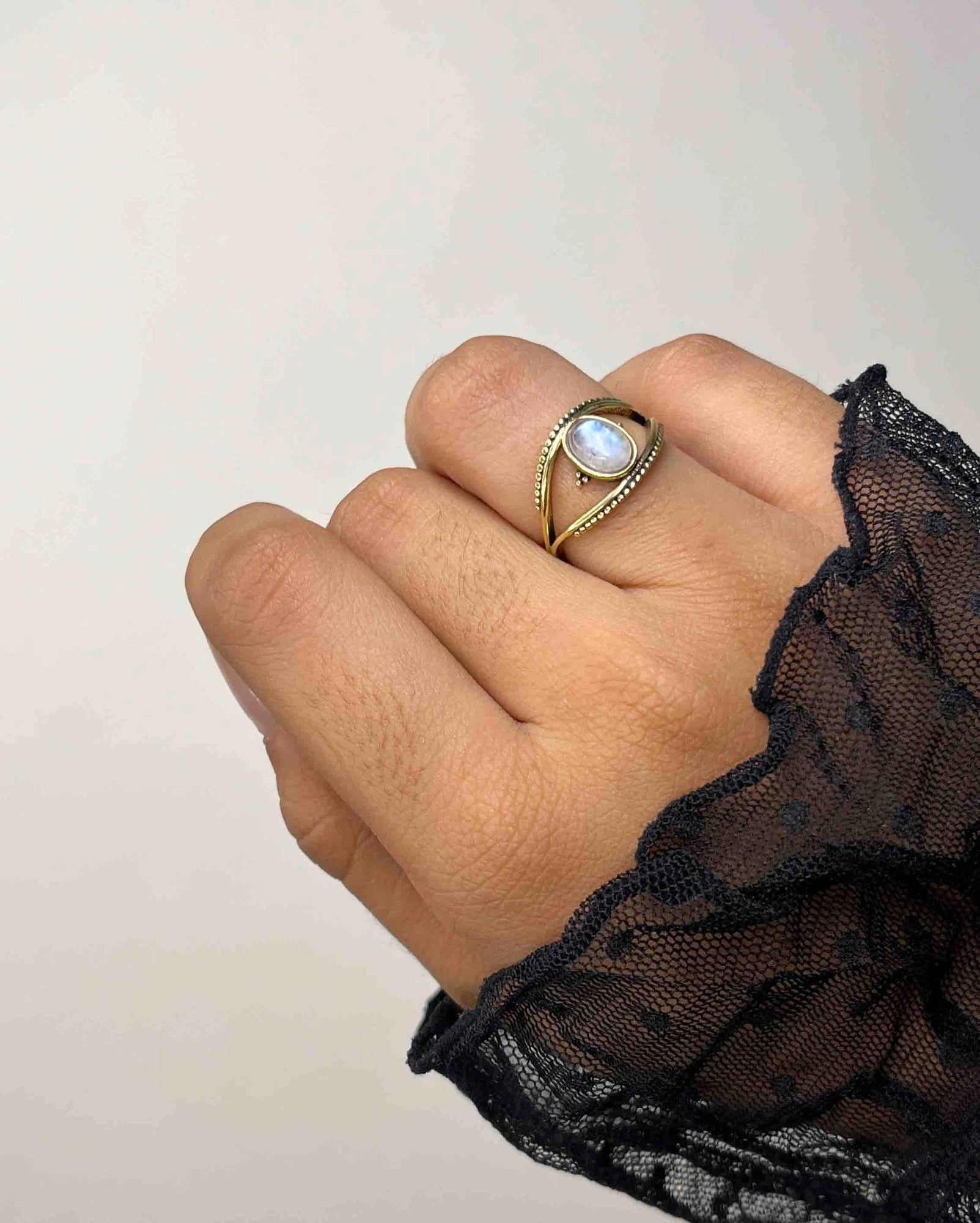 Evil Eye Ring Brass