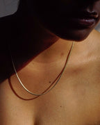 Brass Flat snake chain handmade by A Creator's Studio