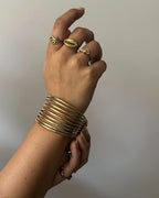 Chunky Brass layered arm cuff handmade by A Creator's Studio