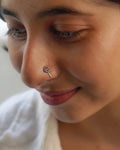 Silver oxidised nose ring for non pierced nose handmade by A Creator's Studio