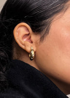 Brass studded hoop earrings handmade by A Creator's Studio