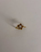 Flower with Pearl Ring Brass
