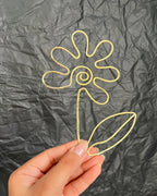 Brass wired flower bookmark handmade by A Creator's Studio