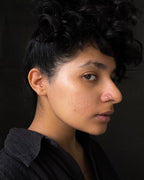 Sterling Silver double nose piercing cuff handmade by A Creator's Studio