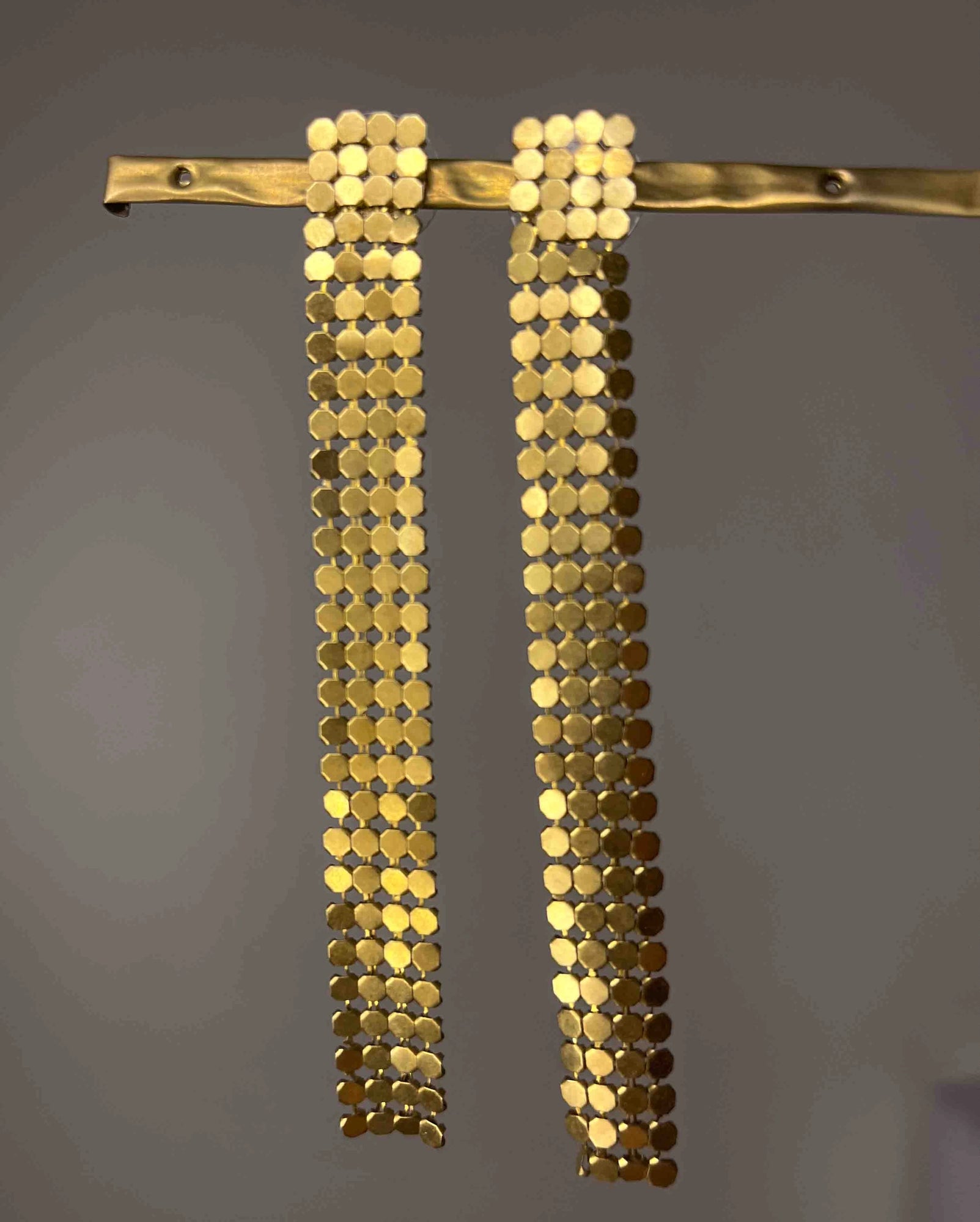 Brass Earrings with unique design handmade by a Creator's studio