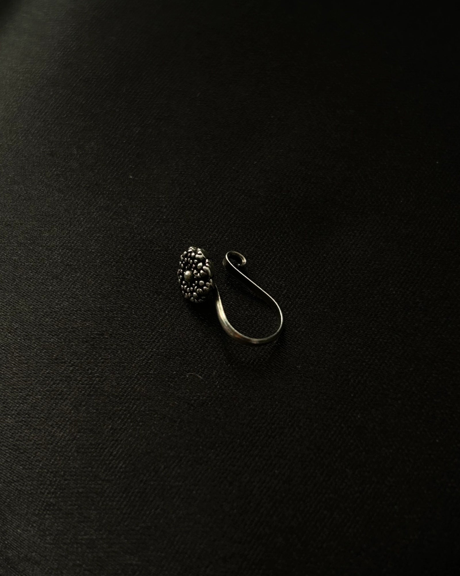 Silver oxidised nose ring for non pierced nose handmade by A Creator's Studio