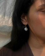 Gold plated freshwater pearl earrings with a freshwater pearl drop handmade by A Creator's Studio