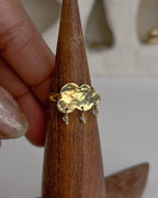 Cloud with Herkimer Diamonds Ring Brass