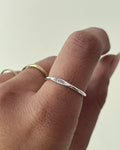 Silver ring with 'clay' engraving, handmade by A Creator's Studio