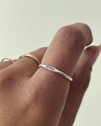 Silver ring with 'clay' engraving, handmade by A Creator's Studio