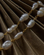 20k Gold Plated Fresh Water Pearl linked Bracelet handmade by A Creator's Studio